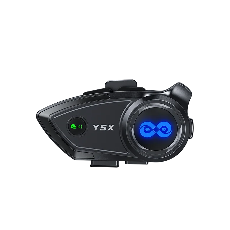 Y5X BT 5.1 Music Sharing Motorcycle Headset Intercom Helmet Group Interphone with 4 People 1000M Walkie-Talkie