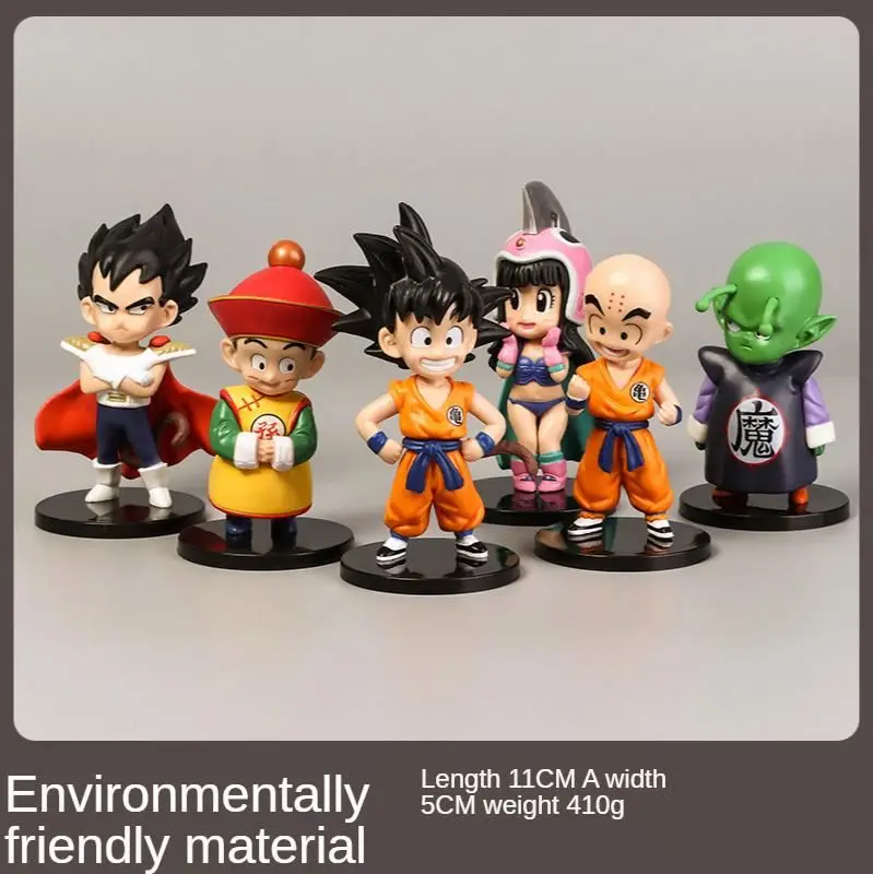 
Six Styles Cute Dragon Ball Z Anime Custom Mini Small Kids Collection Goku Gohan Pvc Action Figures Toys Set 