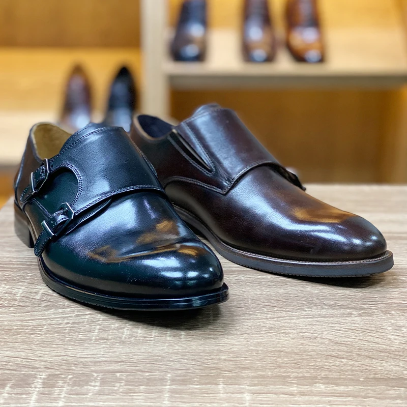 2021 OEM ODM Formal Buckle Strap Wedding Designer Genuine Leather For Party Italian Men Dress Up Shoes