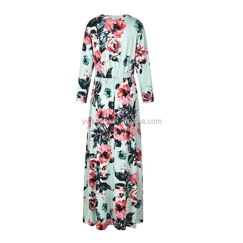 
2019 Newest Long Sleeve Baby Kids Girl Dress Elastic Waist Breathable Sweet Soft Long Casual Child Dress 