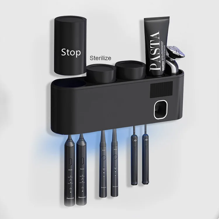 Wholesale High Quality Wall Mounted Toothbrush Holder And Paste Dispenser For Bathroom