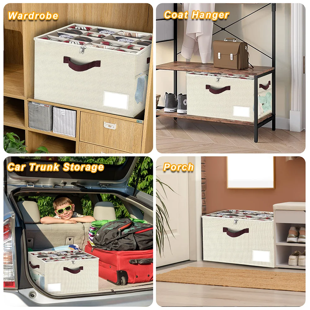 Adjustable Dividers Shoe Storage Bins Foldable Shoe Holder Cube Containers
