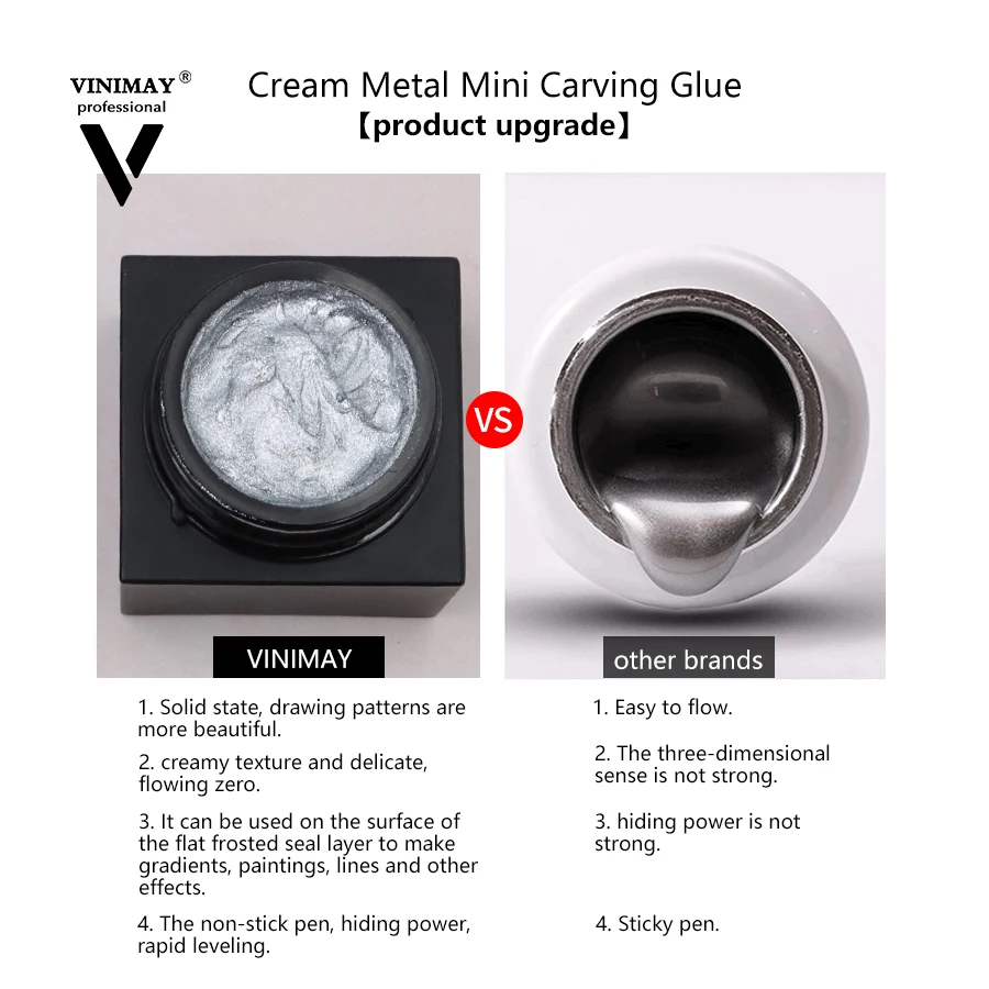 Vinimay 6 Colors Art Paint Metallic Cream Mini Nail Supplies Carving Glue Nail  Polish Nail Supplies