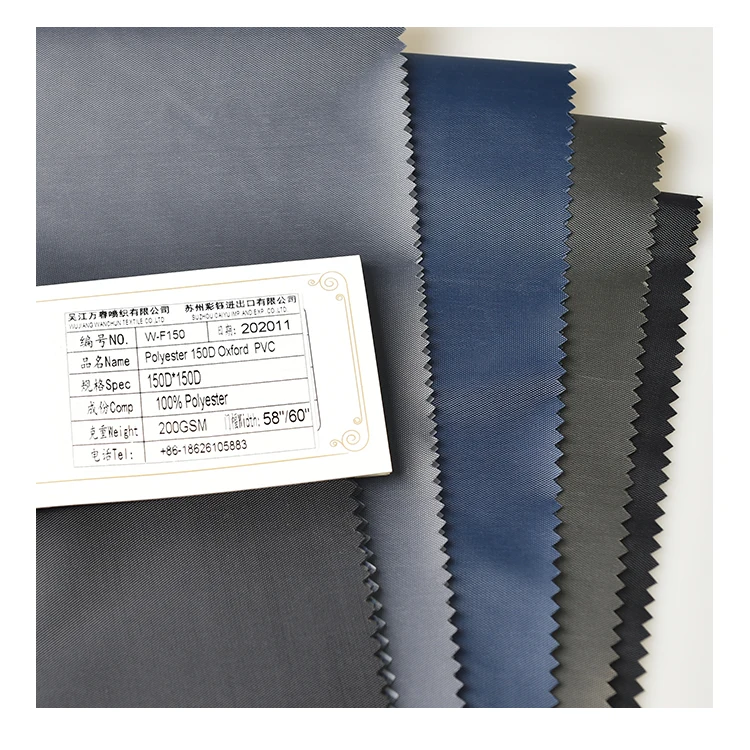 
Polyester 150D Oxford PVC Fabric for Bag Luggage Raincoat 