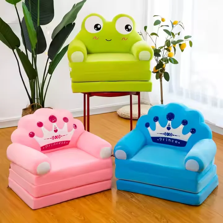 2024 wholesale comfortable baby seat chair cartoon animal plush toy shaped 3 layer folding cheap sofa bed/Baby sleeping nap cot