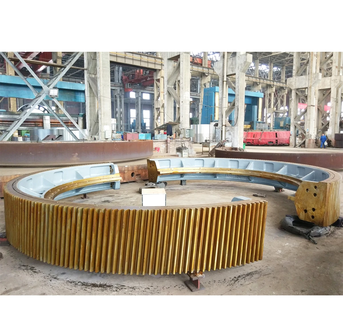 Spur Girth Gear/ball Mill Large Size Steel Ring Casting Split Half Gear