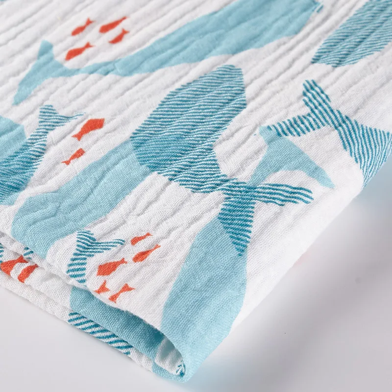 Wholesale custom printed organic 100% cotton double gauze muslin fabric for