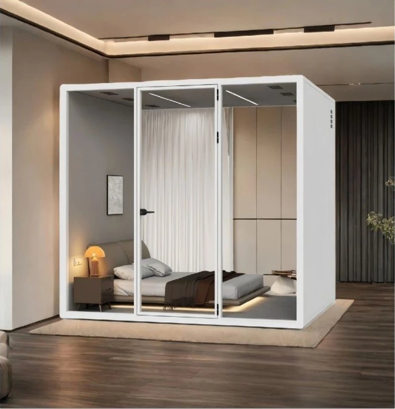 soundproofing mobile studio room acoustic meeting office work space silence sound proof office pod with seating