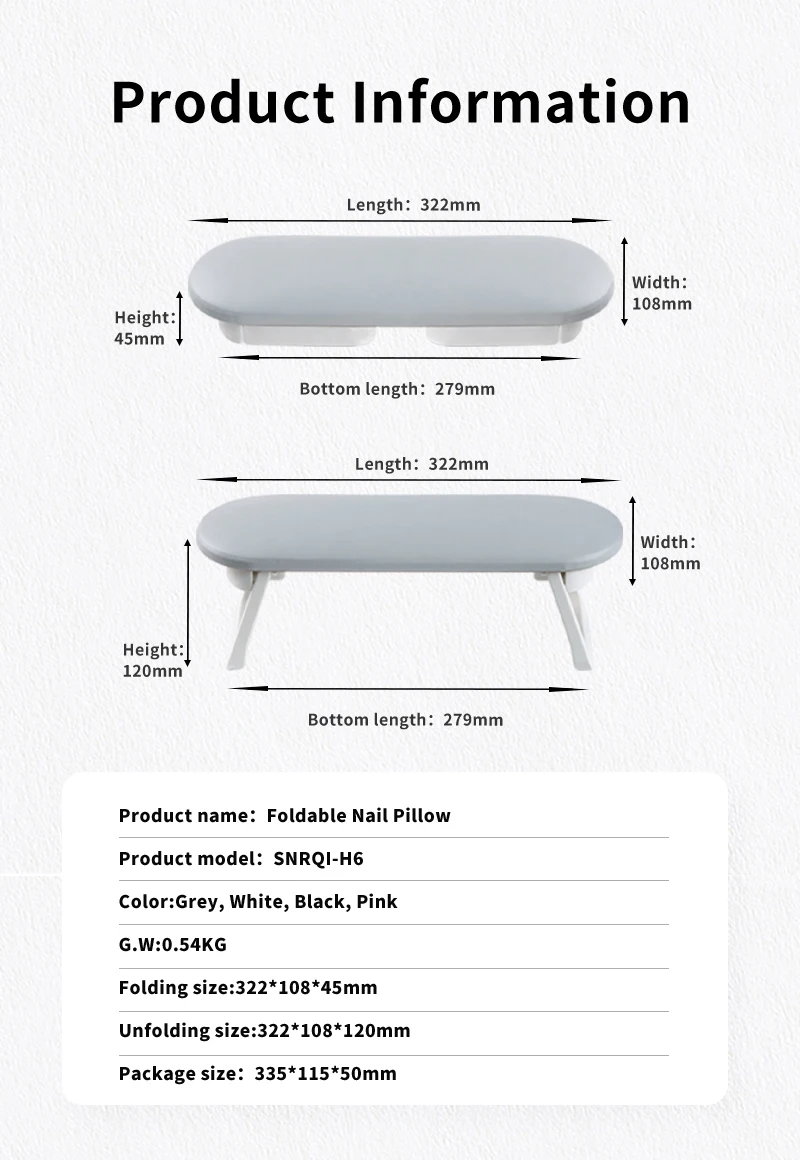 Wholesale OEM High Quality Washable PU Leather Manicure Hand Pillow Cushion Plastic Arm Rest for Nail Tools for Salon Use
