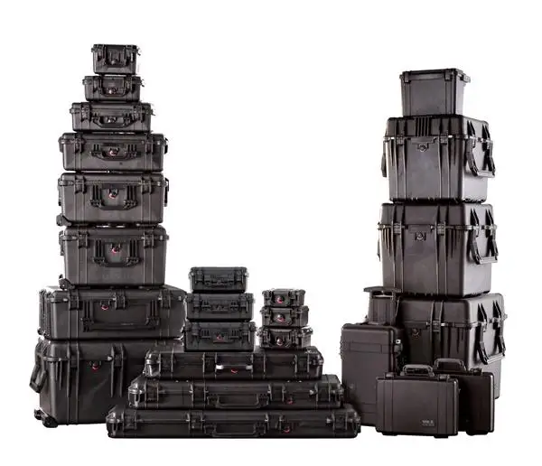 Heavy duty plastic shockproof waterproof equipment carrying transport case HTC013-2