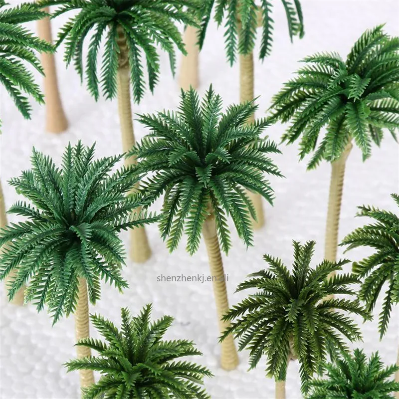 Plastic Palm Tree Diorama Scenery Model Artificial Plant Simulation Coconut Tree Sand Table Model Tactical Prop Home Decor