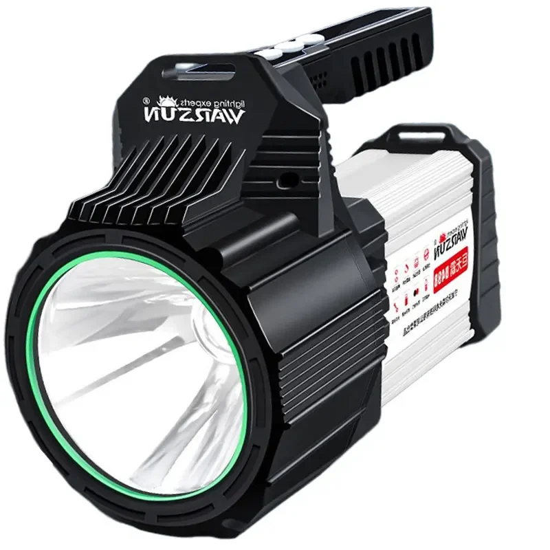 Warsun IPX5 3000Lm and 400Lm ABS PC Triple Light Source High Mode Good Endurance 8pcs 18650 Rechargeable Battery Searchlight