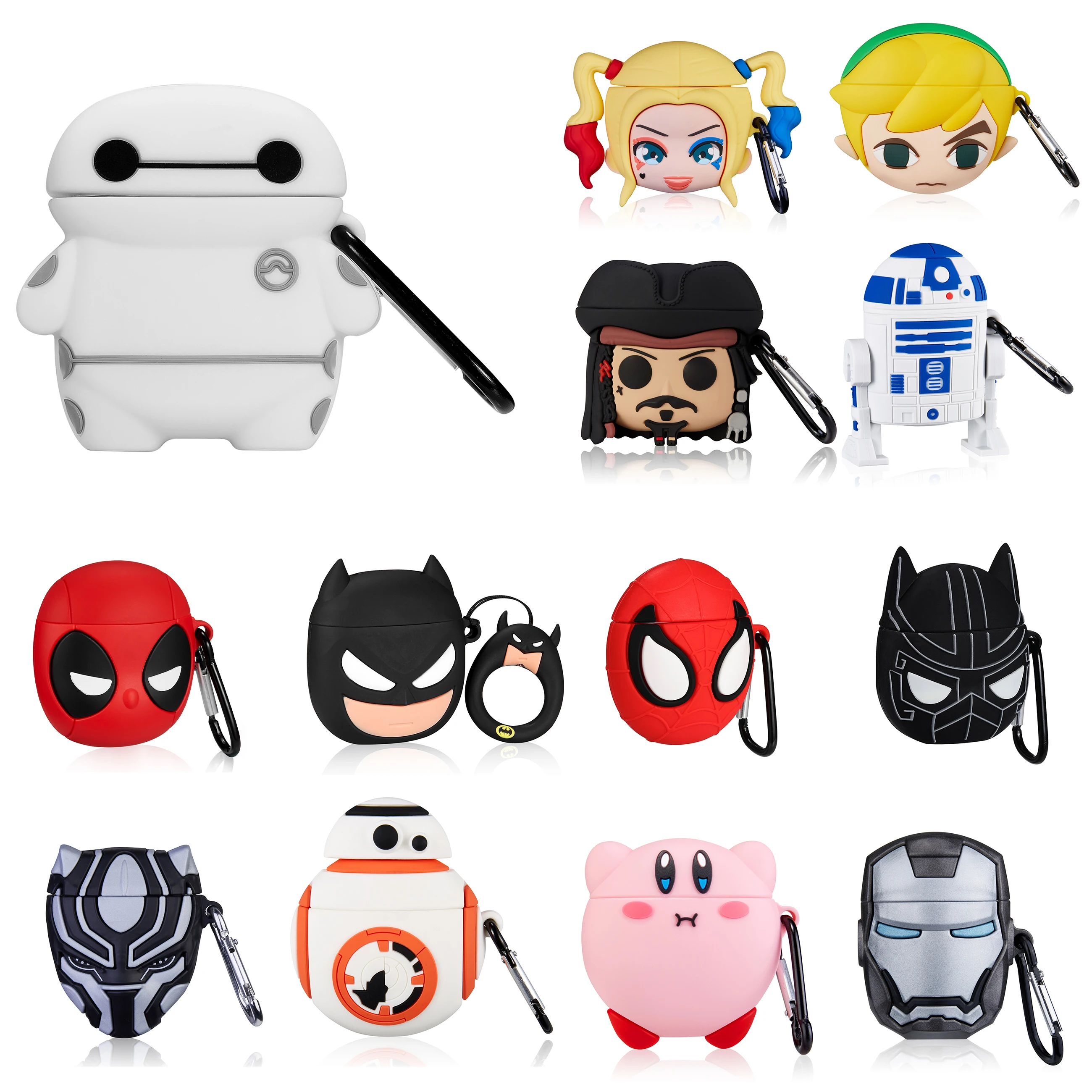 
Gemfits Cute Silicone Case for Apple airpod 1/2 Cases, Designers 3D Earphone Panther for Kirby Spiderman Cover for Airpods 