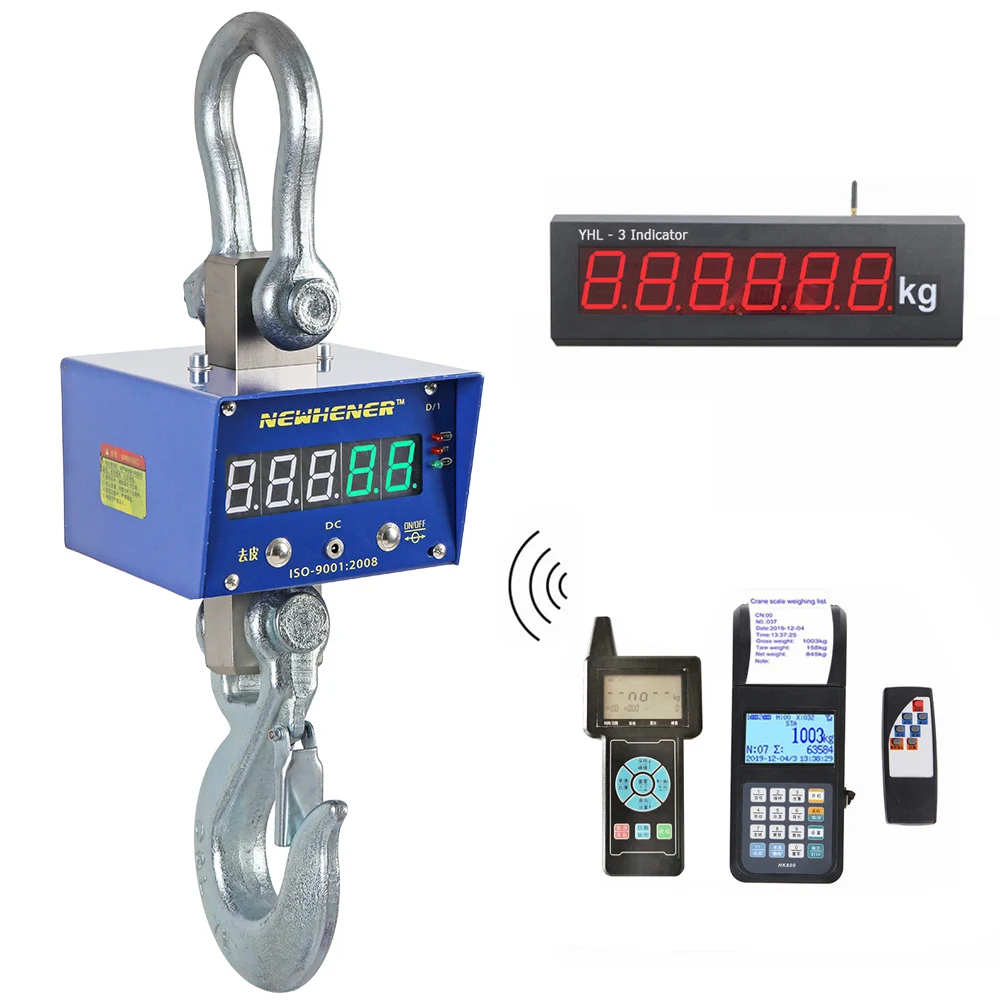 High Accuracy Digital Crane Scale Remote Display 2ton 5ton Hanging Weight Scale with Indicator