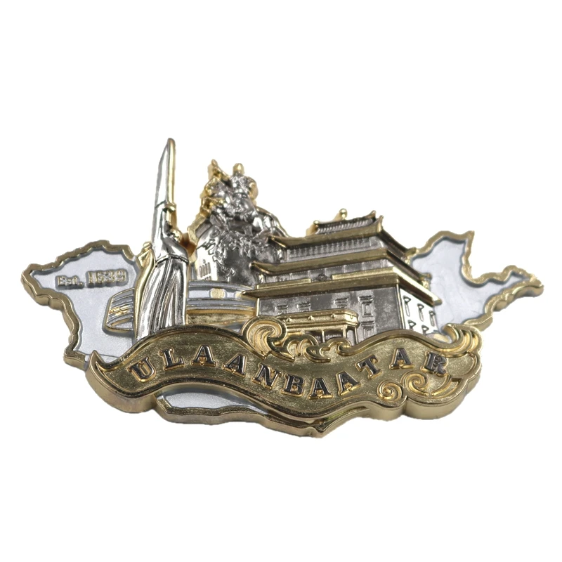 High quality new design souvenir custom engrave logo vintage design metal zinc alloy 3D fridge magnet