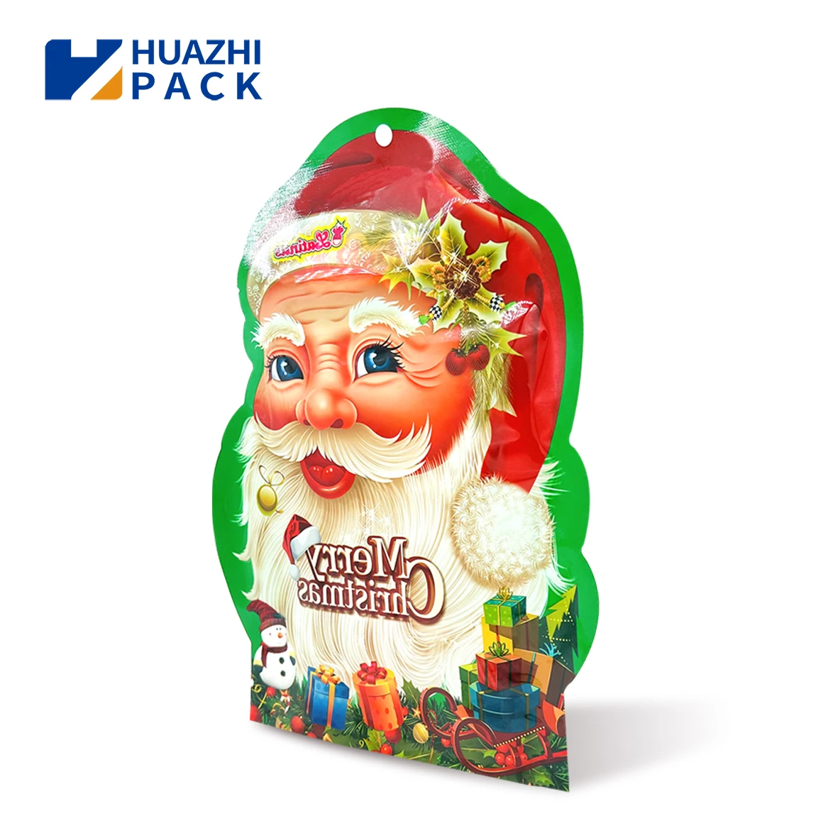 Factory price high quality laminated material special shape pouch Christmas gift candy shape packaging bag