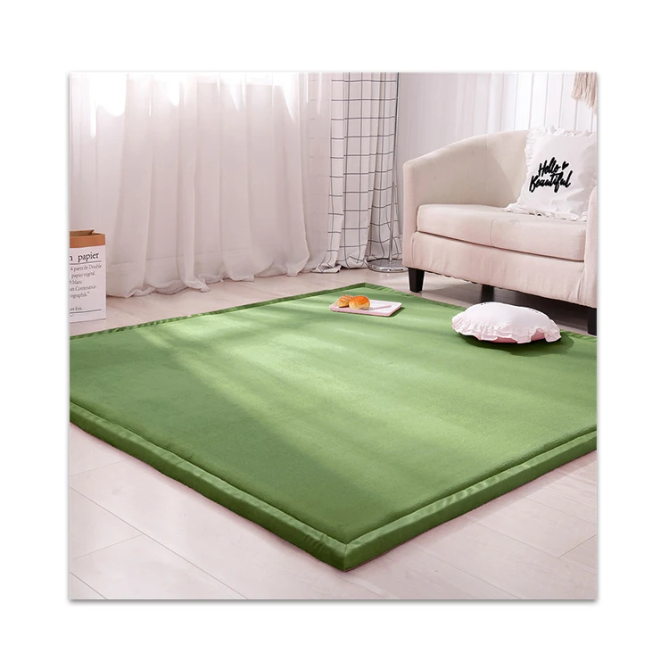 Большой толстый коврик татами с нескользящей подложкой сплошной цвет для спальни детский ползания эффектом памяти