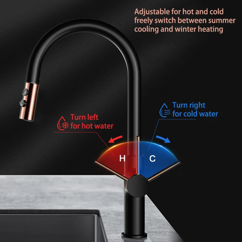 CBM Finish Smart Touch Sensor Pull Out Kitchen Sink Faucet Taps Brass Ceramic Brushed Modern Contemporary White and Rose Color