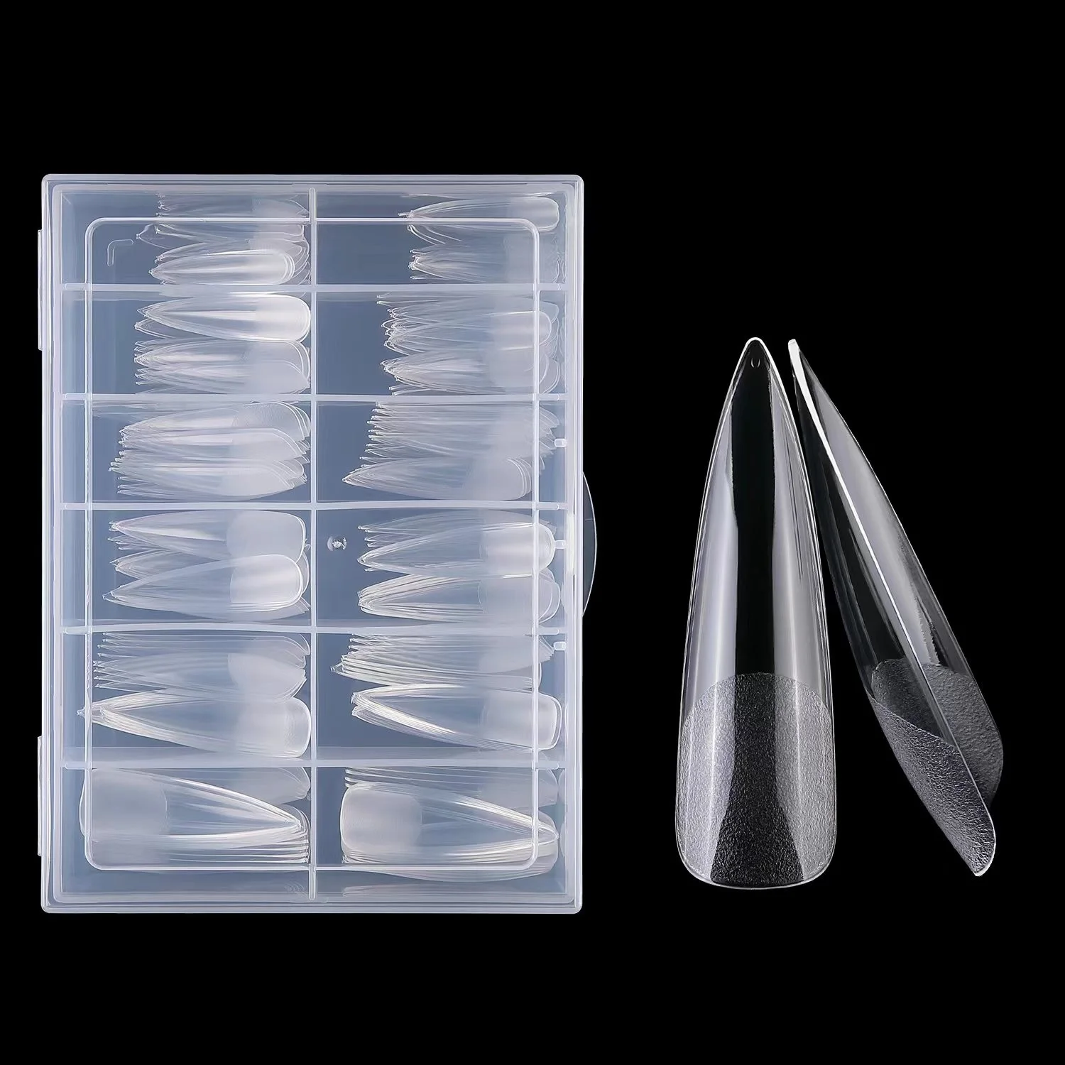 Finger Artificial Full Cover French False Non C Curve Stiletto pointed Square Coffin Super Clear Matt Soft Gel Nail Tips