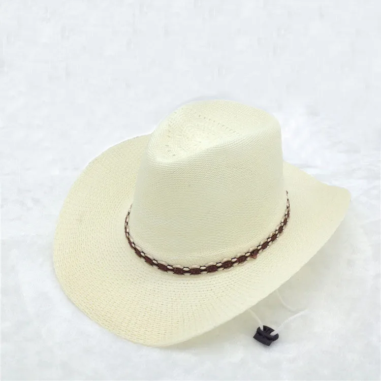 2023 Men Women Summer Beach Straw Hat Knitting hat for Adult Boho Decor Western Straw Cowboy Hat with Custom Logo