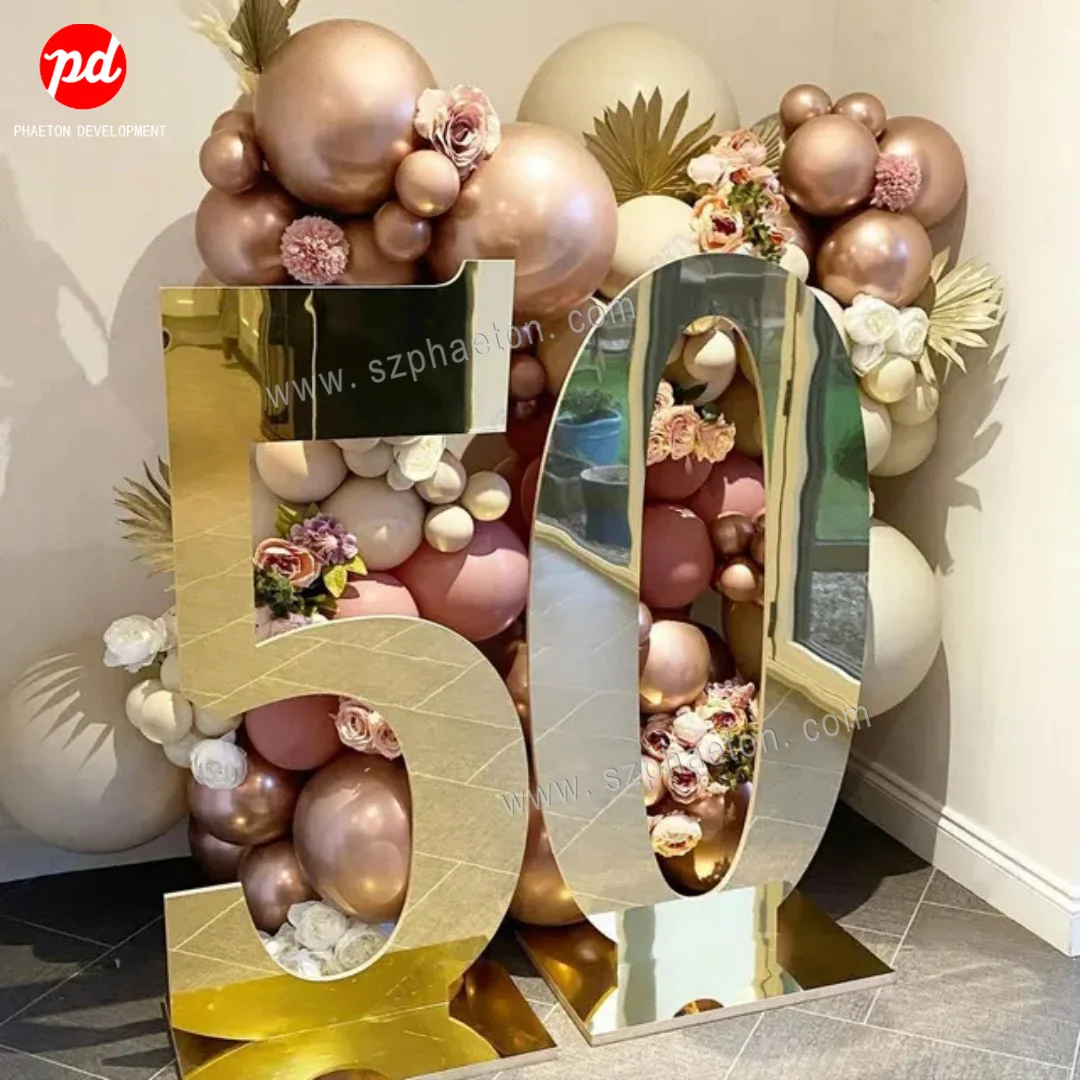 50th Birthday Party Decorations Supplies Giant Acrylic Mirror Gold Mirror Silver Numbers for 30th 40th 70th Birthday Party Decor