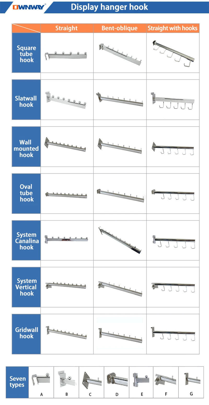Clothing Store Metal Hanging Hook wall-mounted display hook