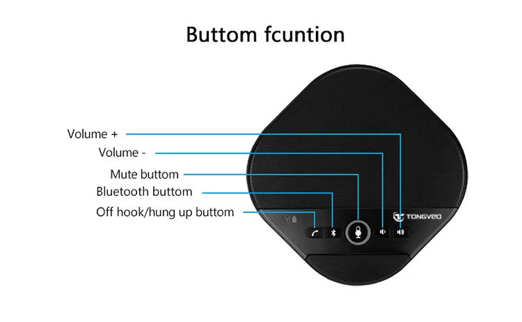 Rechargeable Blue Tooth wireless 360 Pick-up noise-free video audio conference microphone speaker phone for conference system