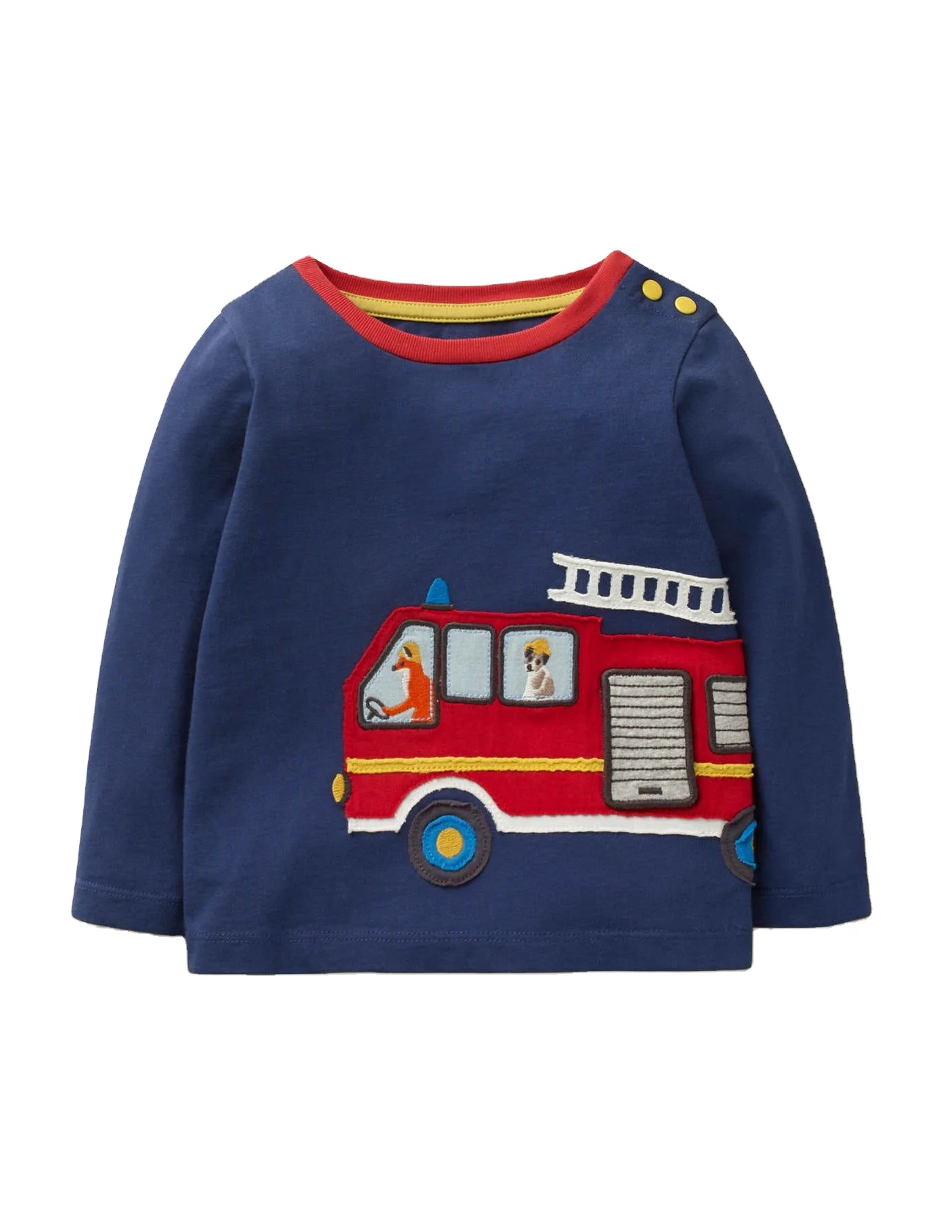 
Soft cotton stoke baby t-shirt Beacon Blue baby t-shirt Shoulder popper fastening 