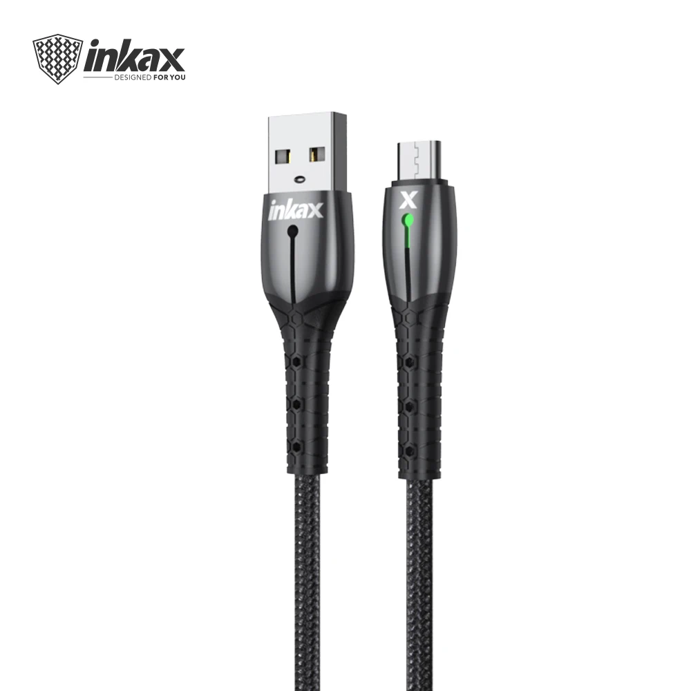 
Новинка 2020, лидер продаж, USB-кабель inkax CK-110-MICRO 1 м а с индикатором для разъема Micro Zinc Alloy и оплетки 