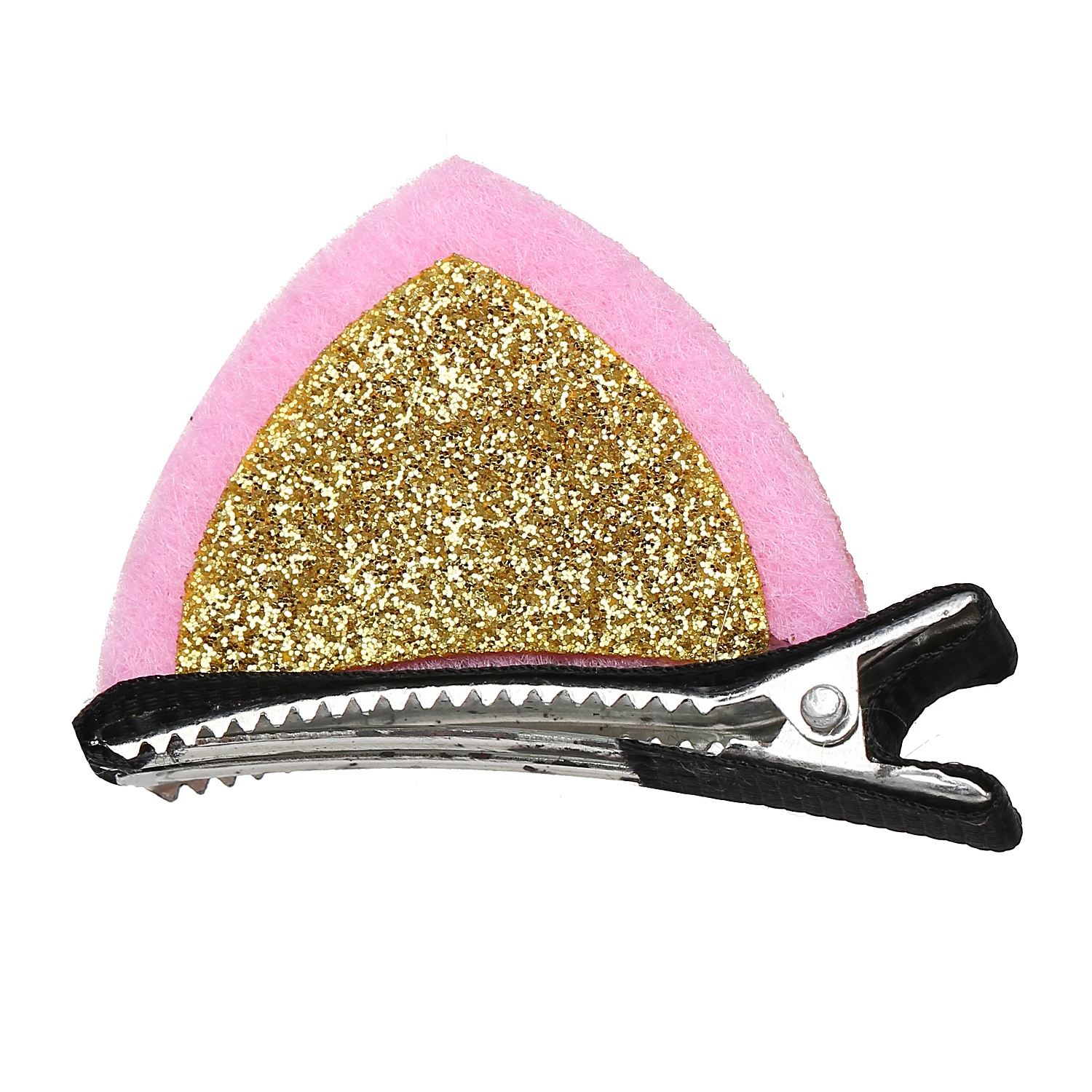 Cute Hair Clips Glitter Rainbow Felt Fabric Flowers Hairpins Cat Ears Bunny Barrettes Kids Hair Accessories