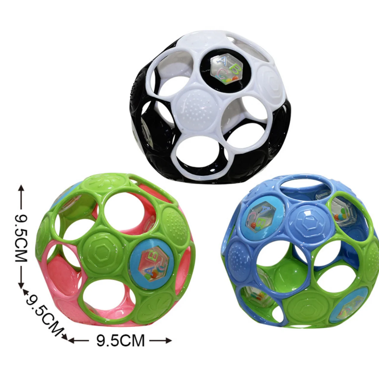 Infants and toddlers hand grasp ball can bite can be boiled toys  large hole rattles hand grasping soft rubber ball wholesale