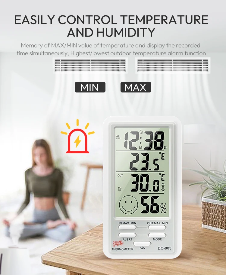 Popular Temperature Alarm Indoor Electronic Indoor Outdoor Thermometers