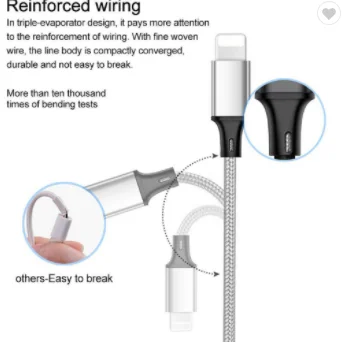 
Nylon Braided Multiple heads Cheap USB Cable Mobile Phone Charger 3 in 1 USB Cable with 3 heads 