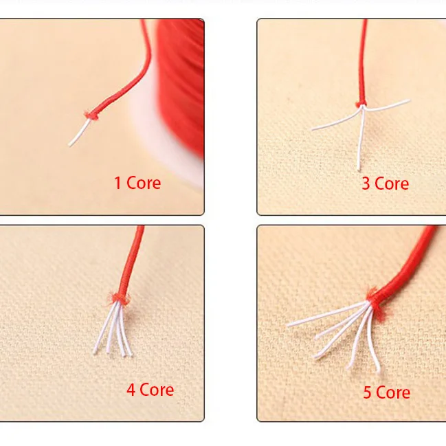 High tenacity core-covered elastic rope polyester elastic cord braided rope durable beading rope for bracelet jewelry making