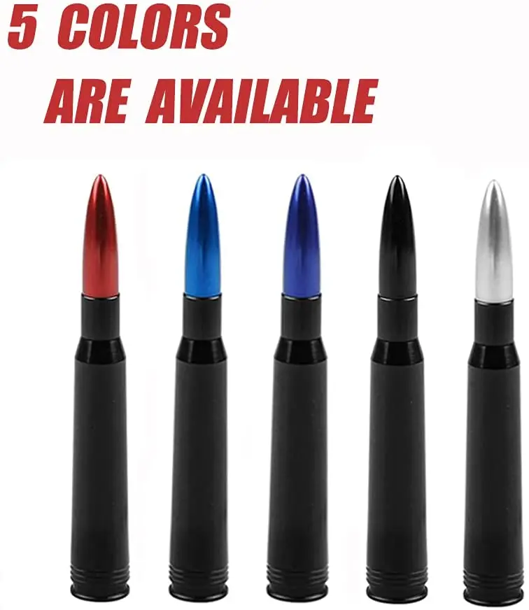 Universal  5 Colors Aluminum Car Vehicle Bullet Ammo Flag Short Antenna Kit