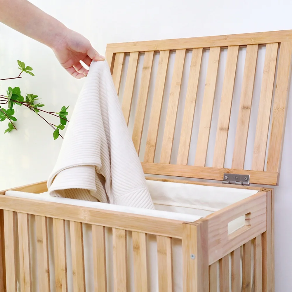 Beipin Eco-friendly Bamboo Product Clothes Toys Books  Household Storage Basket Shelf Bathroom Storage Shelf