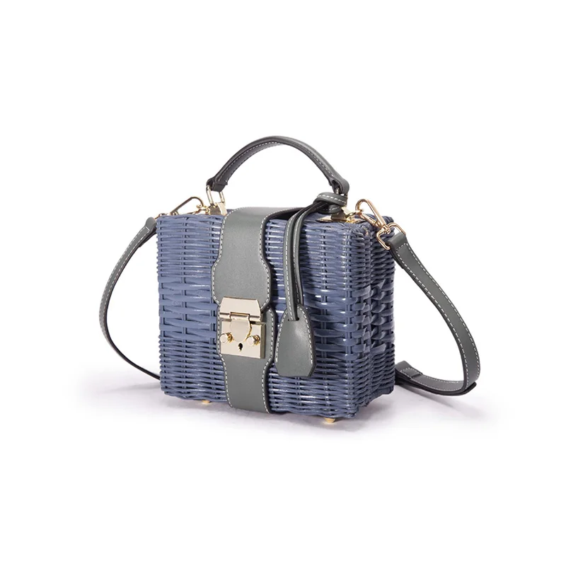 Rattan bag bali rattan bags women handbag vietnam handmade woven round basket indonesia big small shoulder rattan beach bag