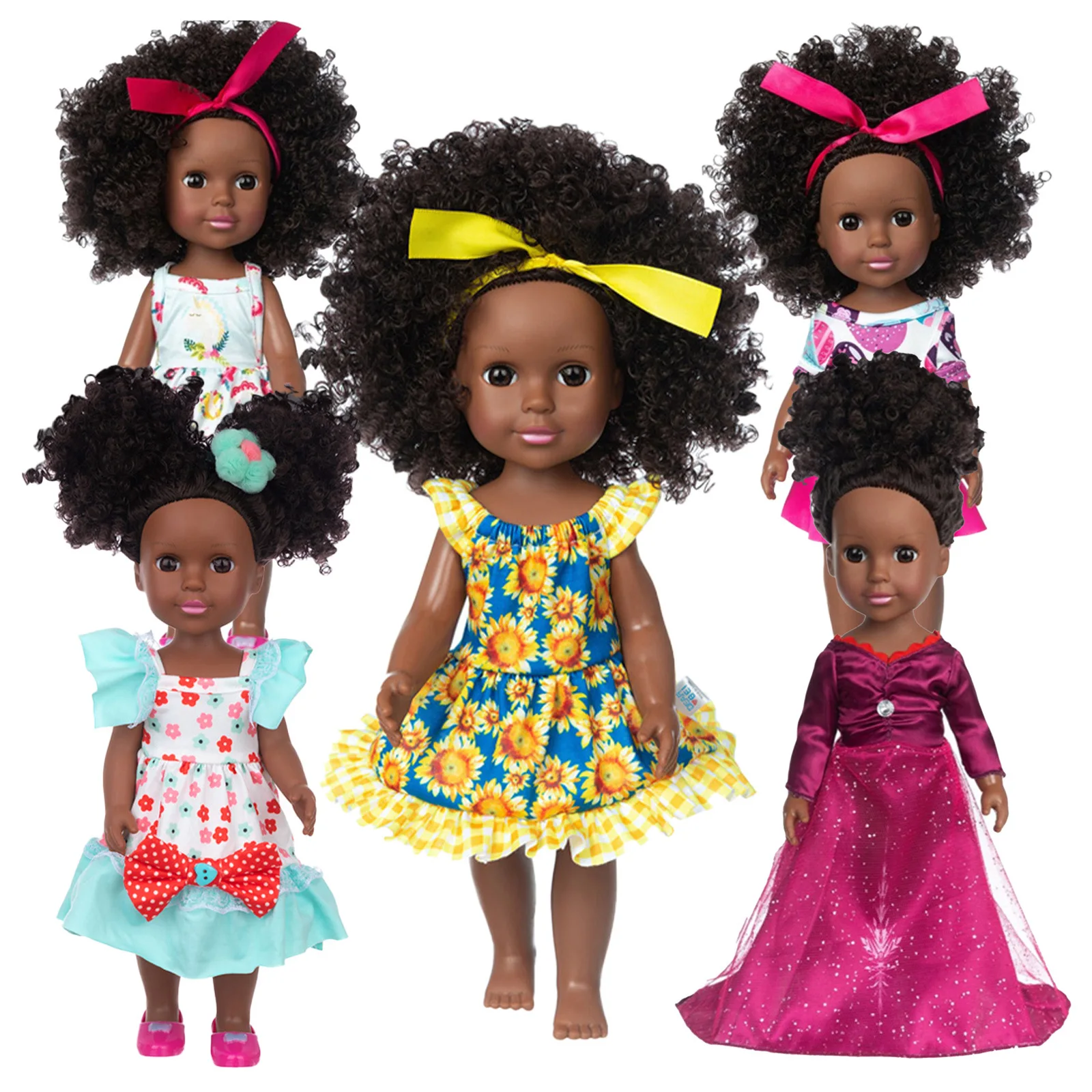 Wholesale 35cm Vinyl Dolls for Kids African Black Doll