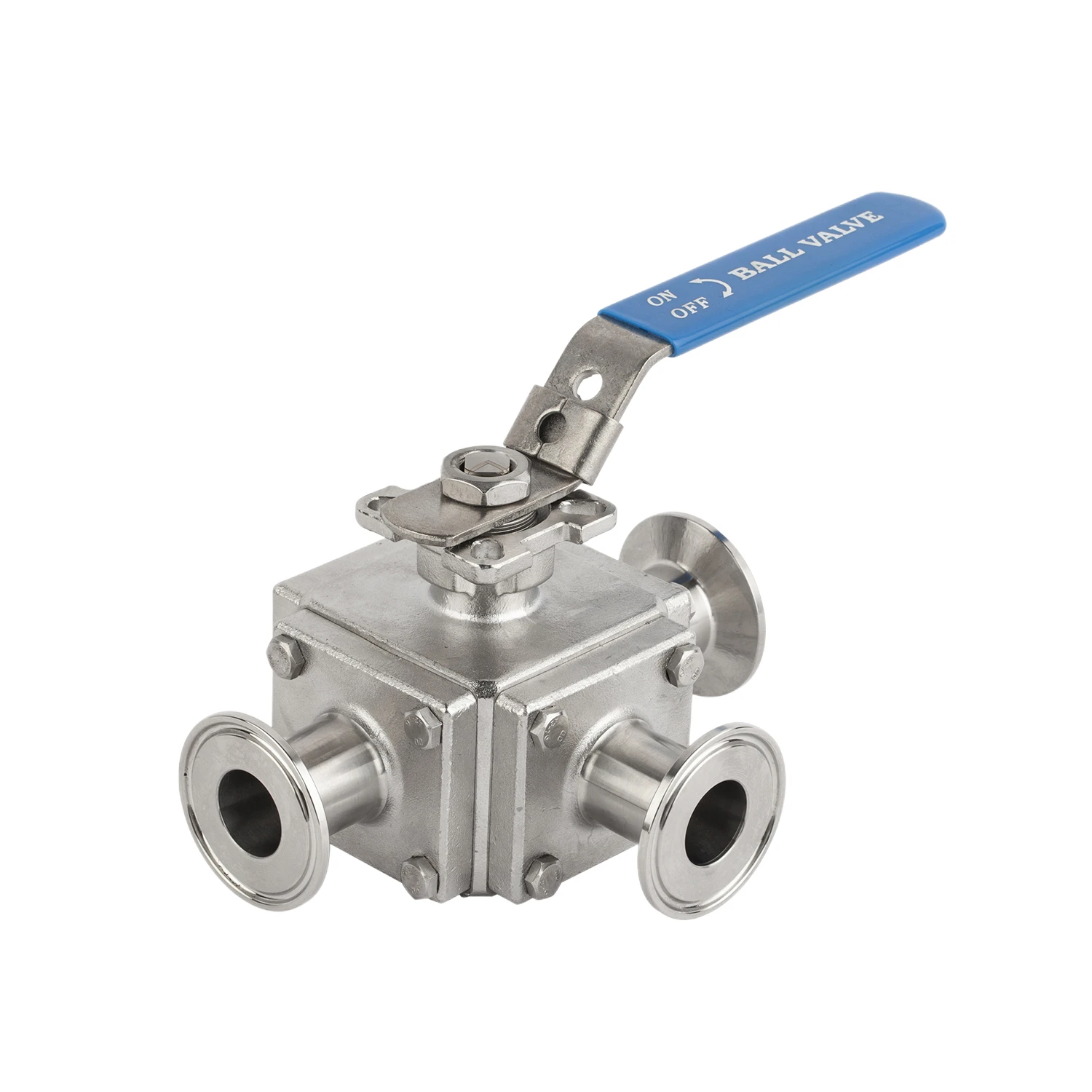 Sanitary Stainless Steel 304/316L Square Three-Way Ball