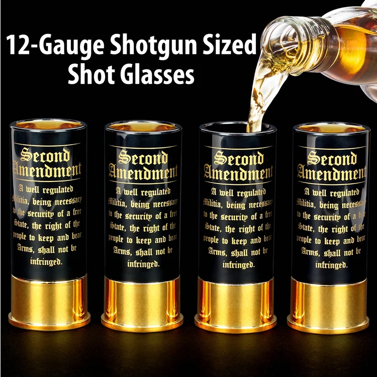 40ML Plastic Mini Liquor Shooter Glass Cup for Strong Vodka Plated Colors Custom Logo Gauge Shot Gun Shell Style Shot Glasses