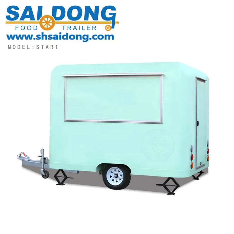 Outdoor Standard mobile grill bbq shop kiosk food trailer cart hairdressing nail truck