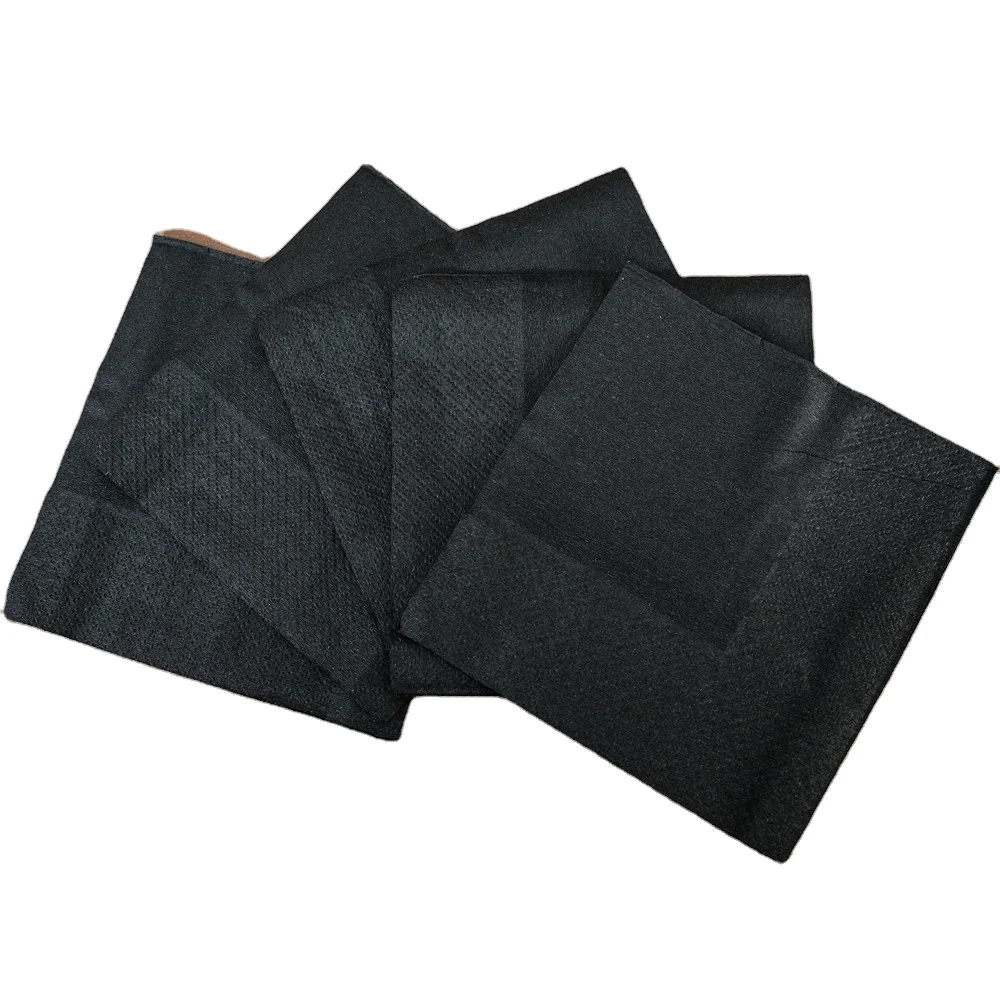 Изготовленный на заказ Черное коктейльное ткани салфетки для ресторана