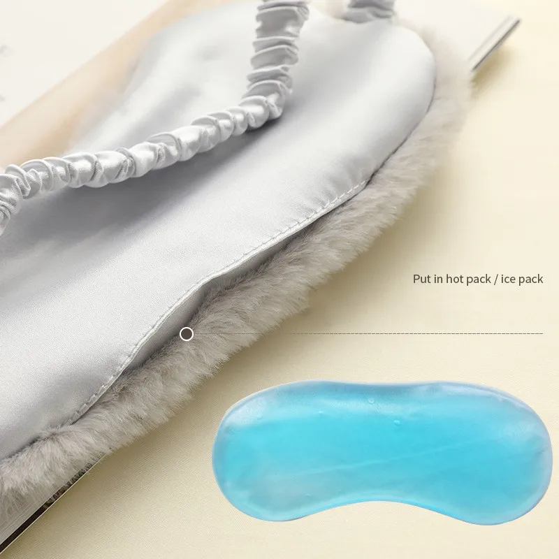 Cute Fur Breathable Sleeping Blackout Blindfold Soft Masks Health Eye Cover Plush Fluffy Lovely Sleep Eye Mask