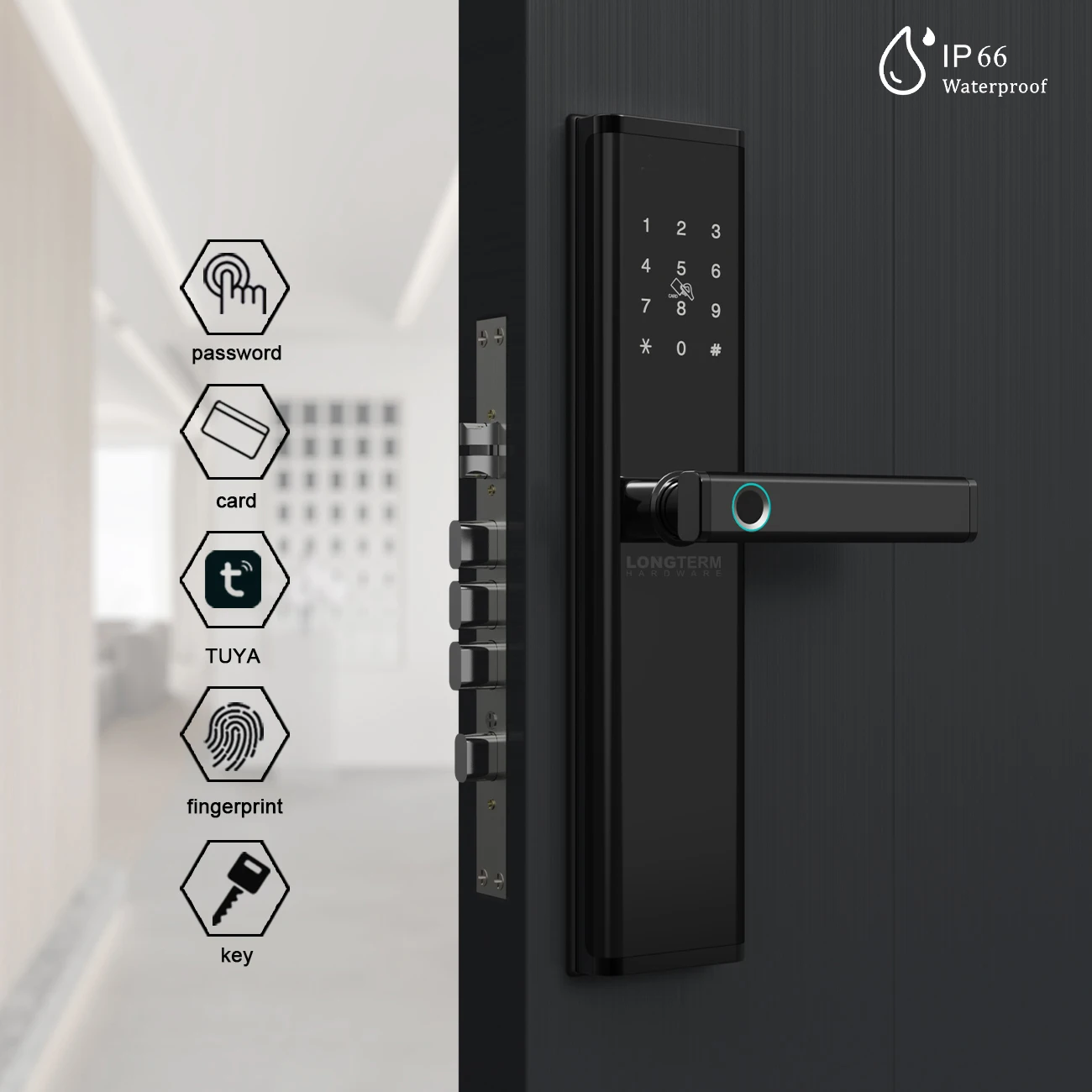 Security Biometric Electric Door Lock Smart Fingerprint Digital Safe Door Lock Electronic Wifi Tuya Smart Door Lock for Home