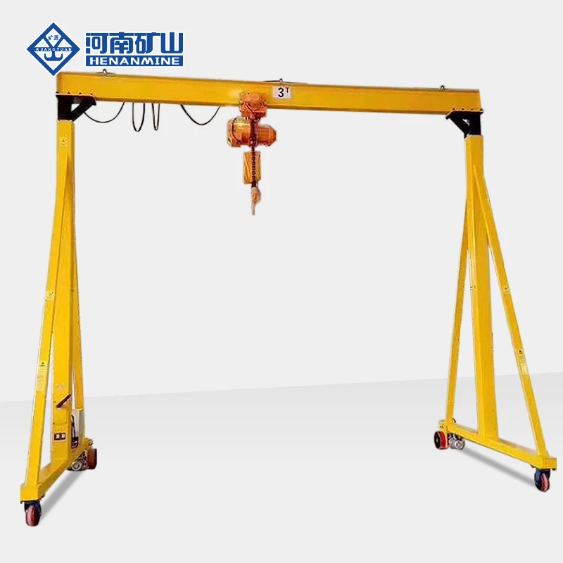 Easy to Use Mini Mobile Portable 2T 3T Workshop Gantry Crane with Chain Hoist