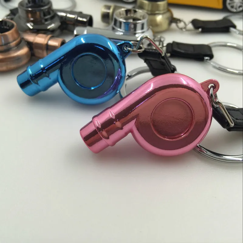 Custom LOGO Rotors turbo whistle keychain Metal Spinning Turbocharger Automotive Mini 3D Car Part Keychain metal key chains
