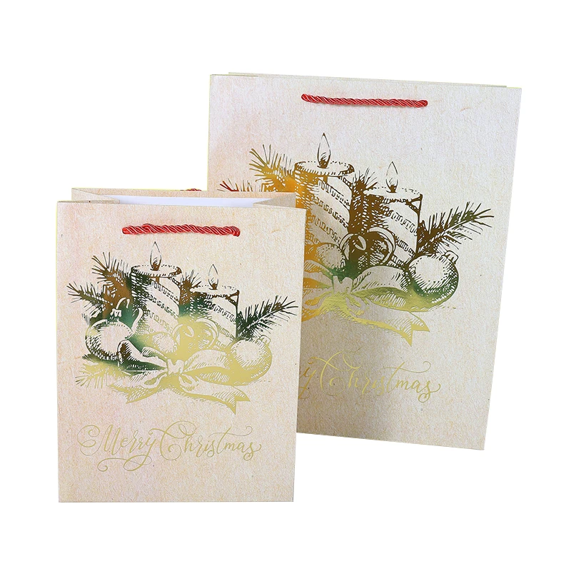 Kairui 2022 Custom Gold And Silver Pressed White Card Paper Hand Shopping Bag With Your Own Logo