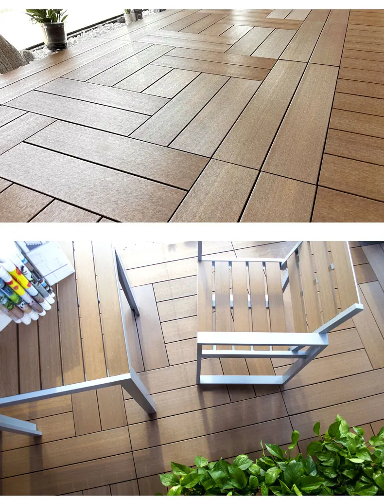 Free maintenance Co-extrusion extruded Plus Composite 300*300MM diy interlocking wpc tile  wpc decking tiles for outdoor