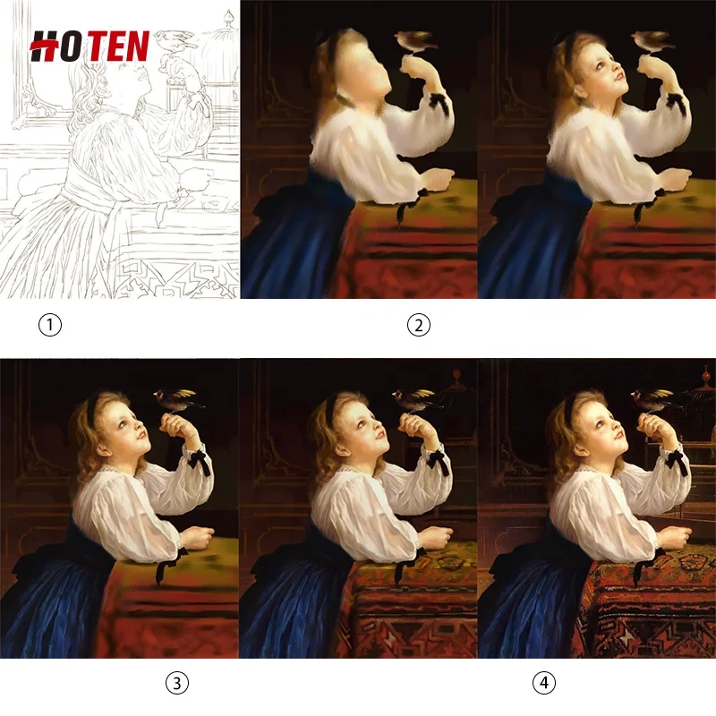 home goods hand painted oil painting art reproduction abstract canvas portrait figure palette knife custom painting