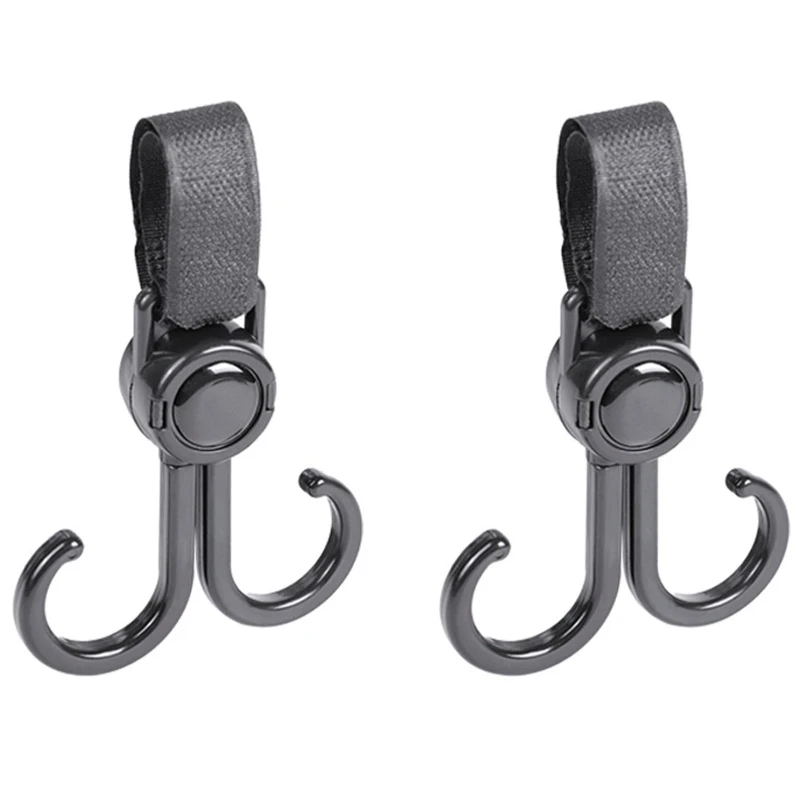 Stroller Clips 2 Pack Durable and Convenient 360 Rotating Stroller Hooks for Mommy Perfect Stroller Accessories